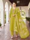 Mahira By Ossm Viscos Roman Glass Kurti With Bottom Dupatta